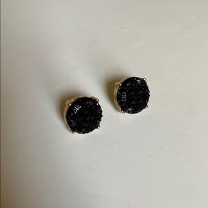 Elegant Black and Gold Stud Earrings